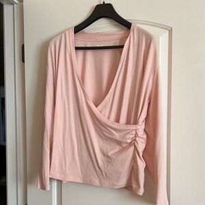 Lands' End Light Pink Long Sleeve Wrap Top